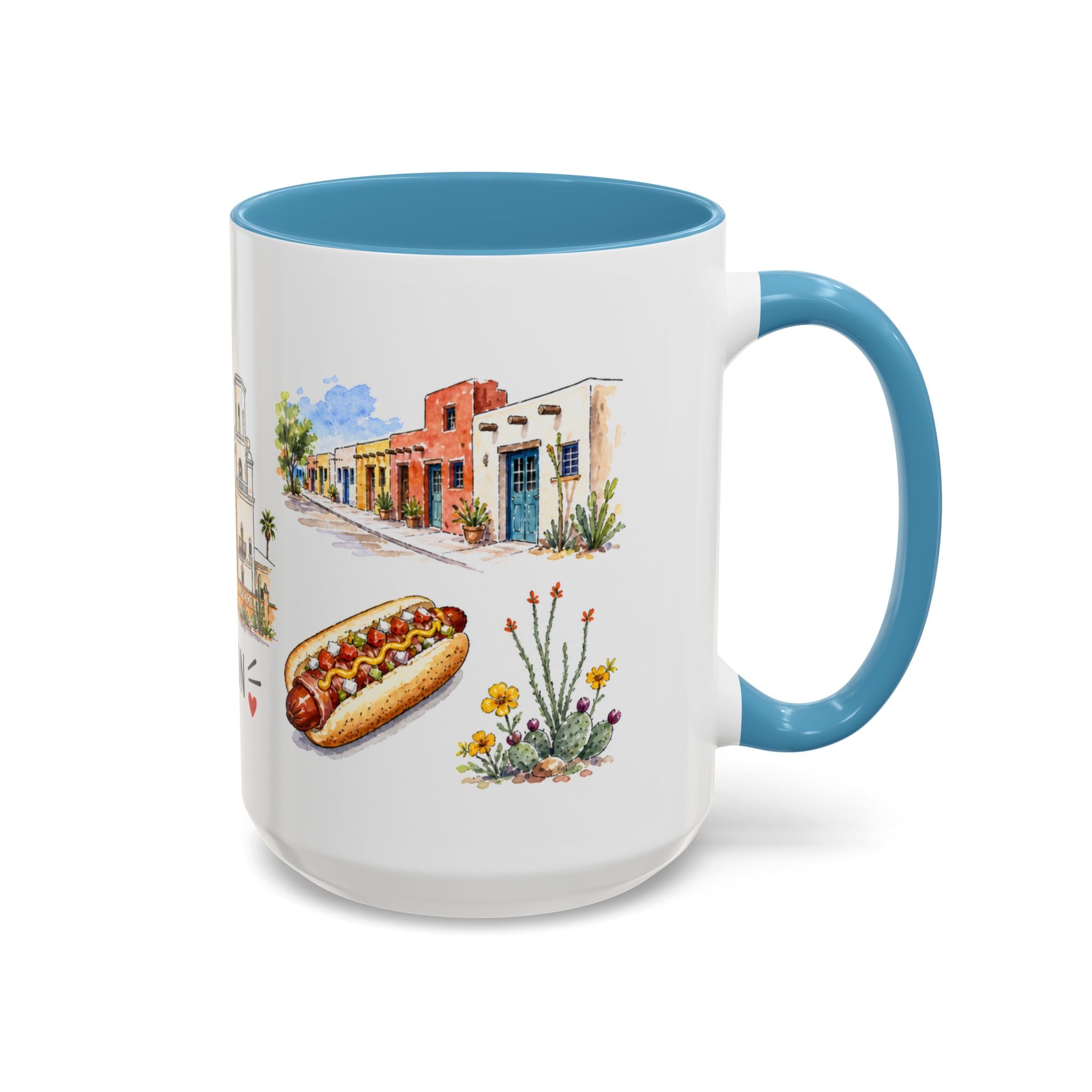 Tucson Illustrated Travel Mug | City Souvenir Accent Coffee Mug | 11oz 15oz Ceramic Cup