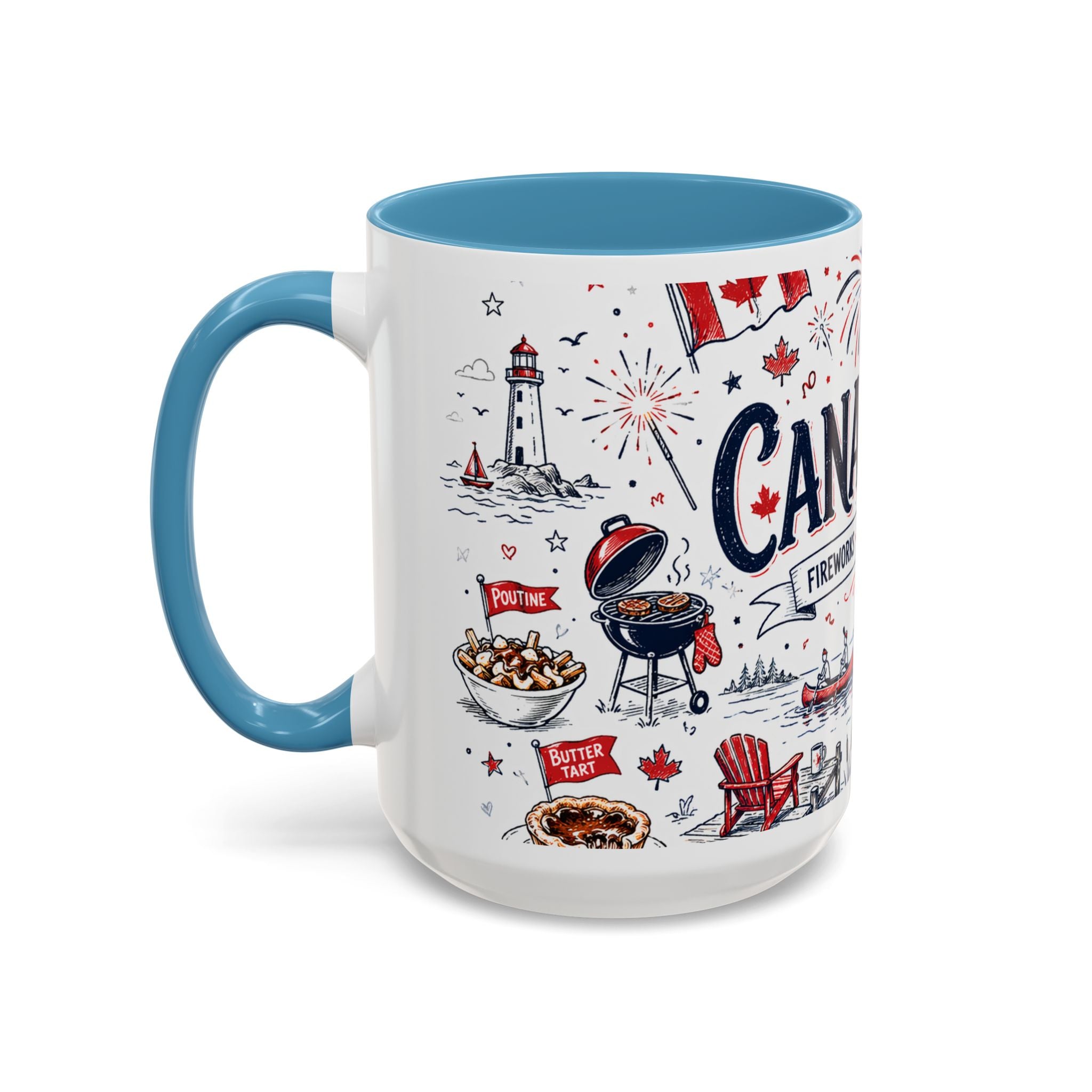 Canada Day Coffee Mug | Canadian Pride Gift | Accent Color Ceramic 11oz 15oz