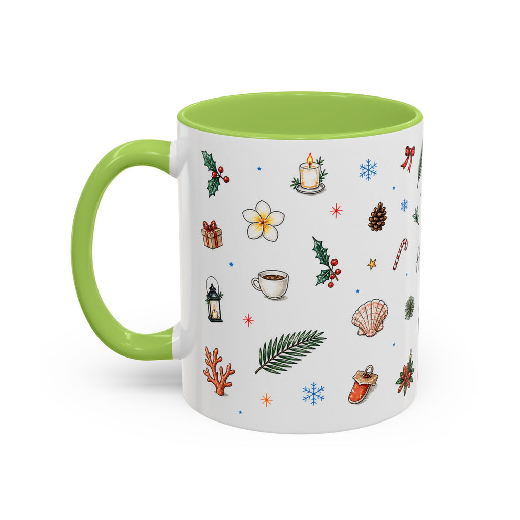 Honolulu Christmas Mug | Watercolor City Souvenir | Ceramic Coffee Cup (11oz 15oz)