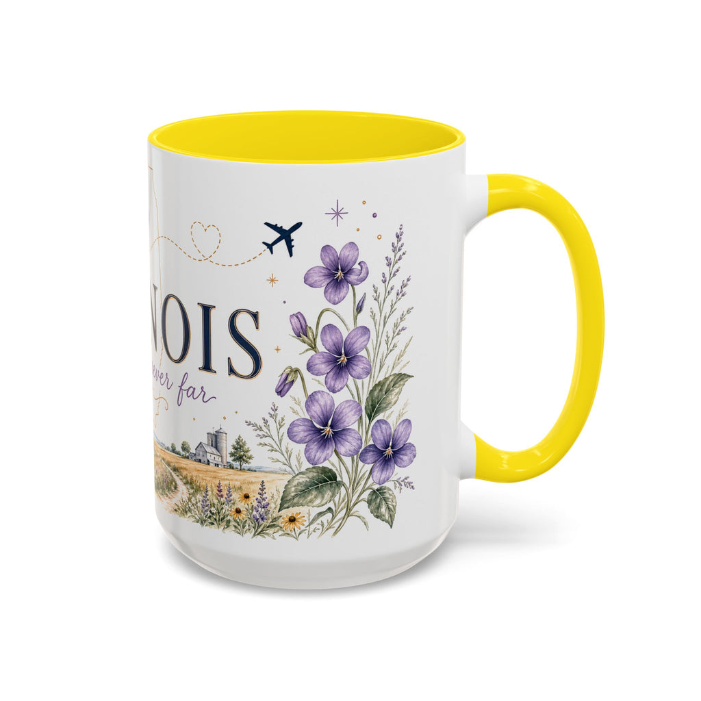 Illinois State Map Mug | Botanical Travel Sketch, Moving Away Gift (11oz 15oz)