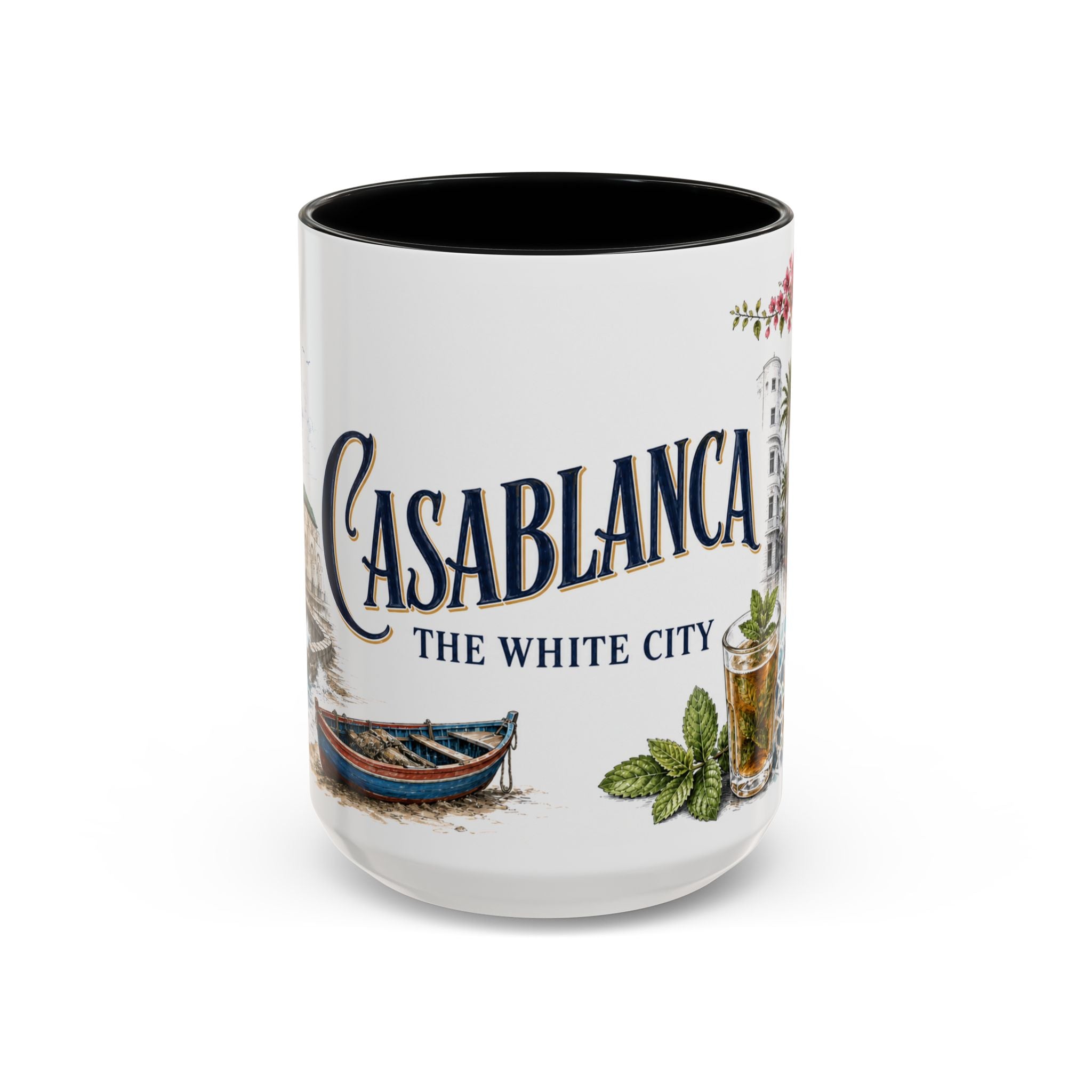 Casablanca Coffee Mug | Morocco Travel Souvenir | Vintage Illustrated City Gift | 11 oz 15 oz Accent Mug