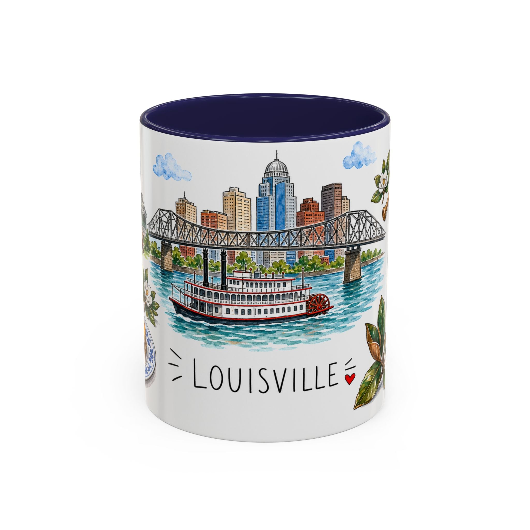 Louisville Illustrated Travel Mug | City Souvenir Accent Coffee Mug | 11oz 15oz Ceramic Cup