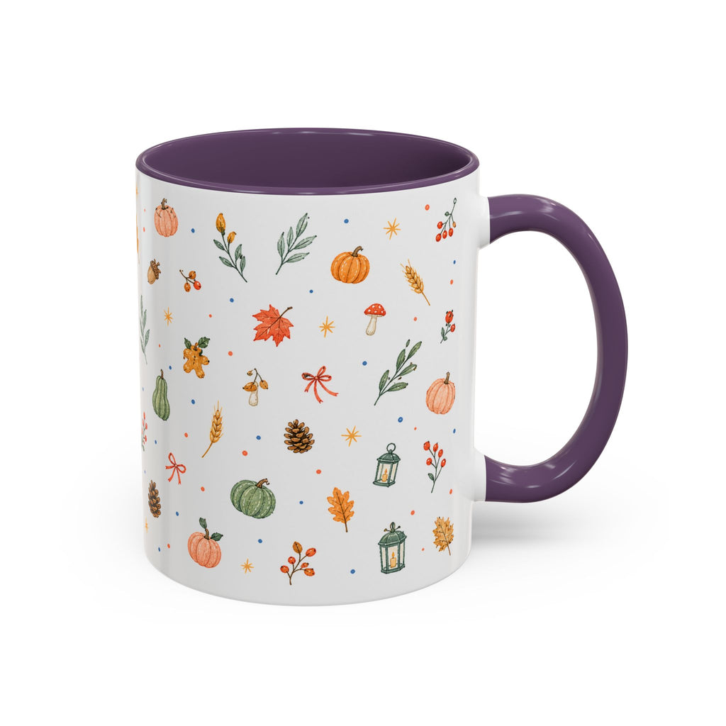 Thanksgiving Mug | Watercolor Autumn Harvest Gift | Pumpkin Leaf Accent Coffee Cup 11oz 15oz