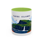 Faroe Islands Coffee Mug | Travel Destination Souvenir Gift | Accent Color Ceramic 11oz 15oz