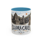 Ellora Caves Mug, India Travel Souvenir, Bucket List Gift, Accent Ceramic Coffee Mug 11oz 15oz