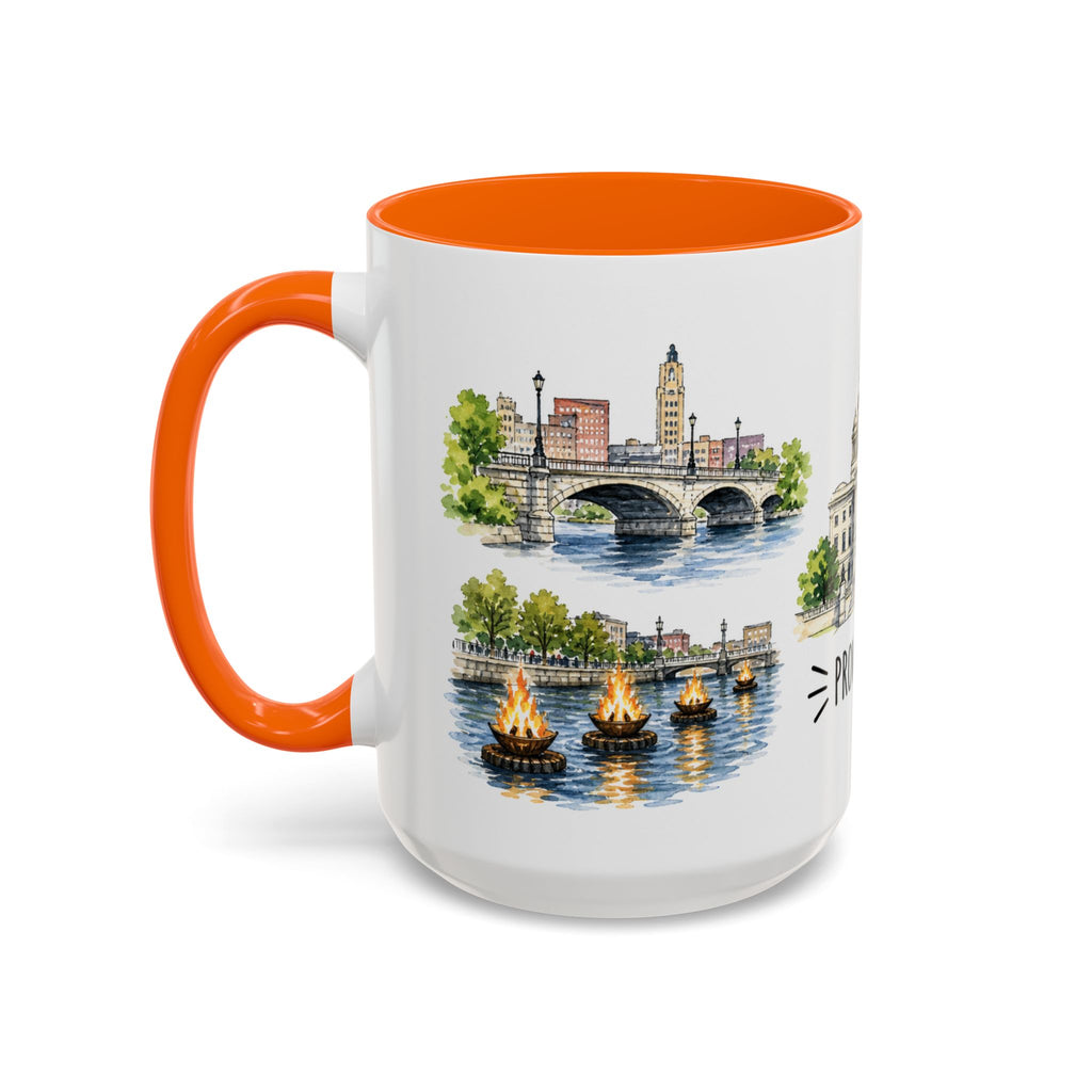 Providence Illustrated Travel Mug | City Souvenir Accent Coffee Mug | 11oz 15oz Ceramic Cup