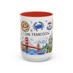 San Francisco Illustrated Travel Mug | City Souvenir Accent Coffee Mug | 11oz 15oz Ceramic Cup