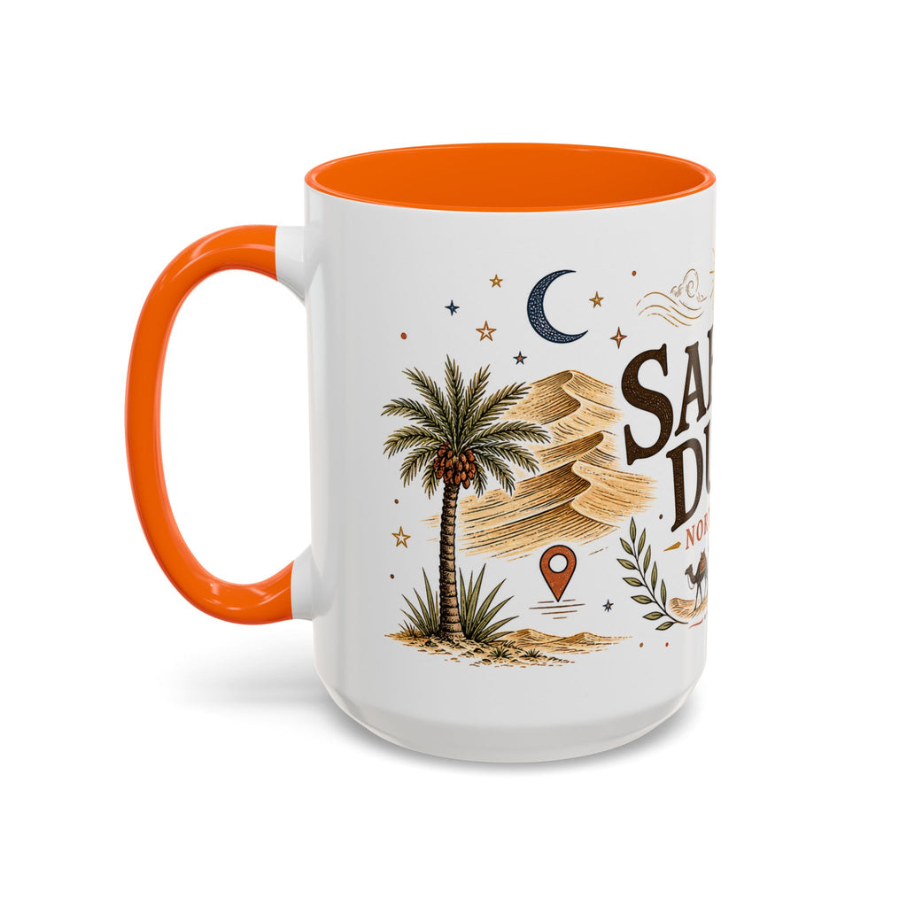 Sahara Dunes Coffee Mug | Travel Destination Souvenir Gift | Accent Color Ceramic 11oz 15oz