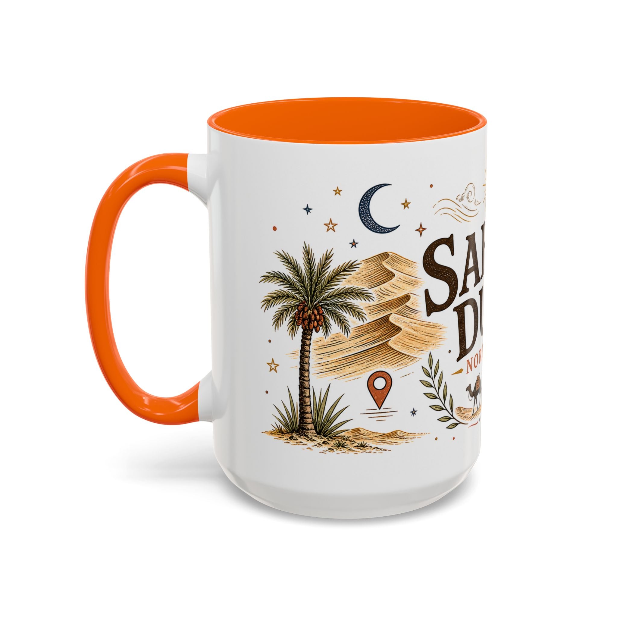 Sahara Dunes Coffee Mug | Travel Destination Souvenir Gift | Accent Color Ceramic 11oz 15oz