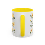Hawaii Yellow hibiscus Mug, State Flower Floral Coffee Cup, 11oz Botanical Gift