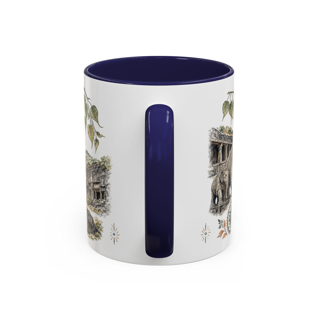 Ellora Caves Mug, India Travel Souvenir, Bucket List Gift, Accent Ceramic Coffee Mug 11oz 15oz