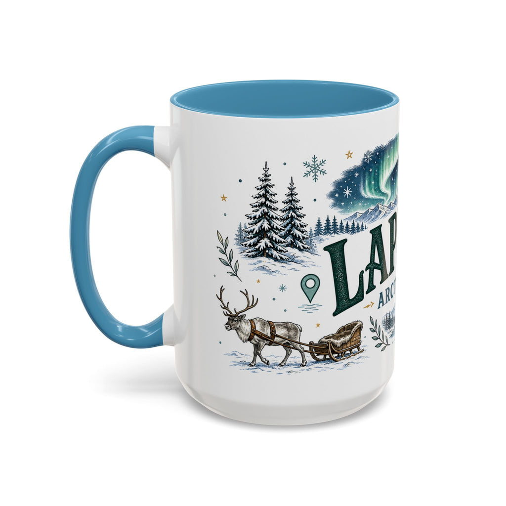 Lapland Coffee Mug | Travel Destination Souvenir Gift | Accent Color Ceramic 11oz 15oz