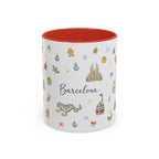 Barcelona Christmas Mug | Watercolor City Souvenir, Ceramic Coffee Cup (11oz/15oz)