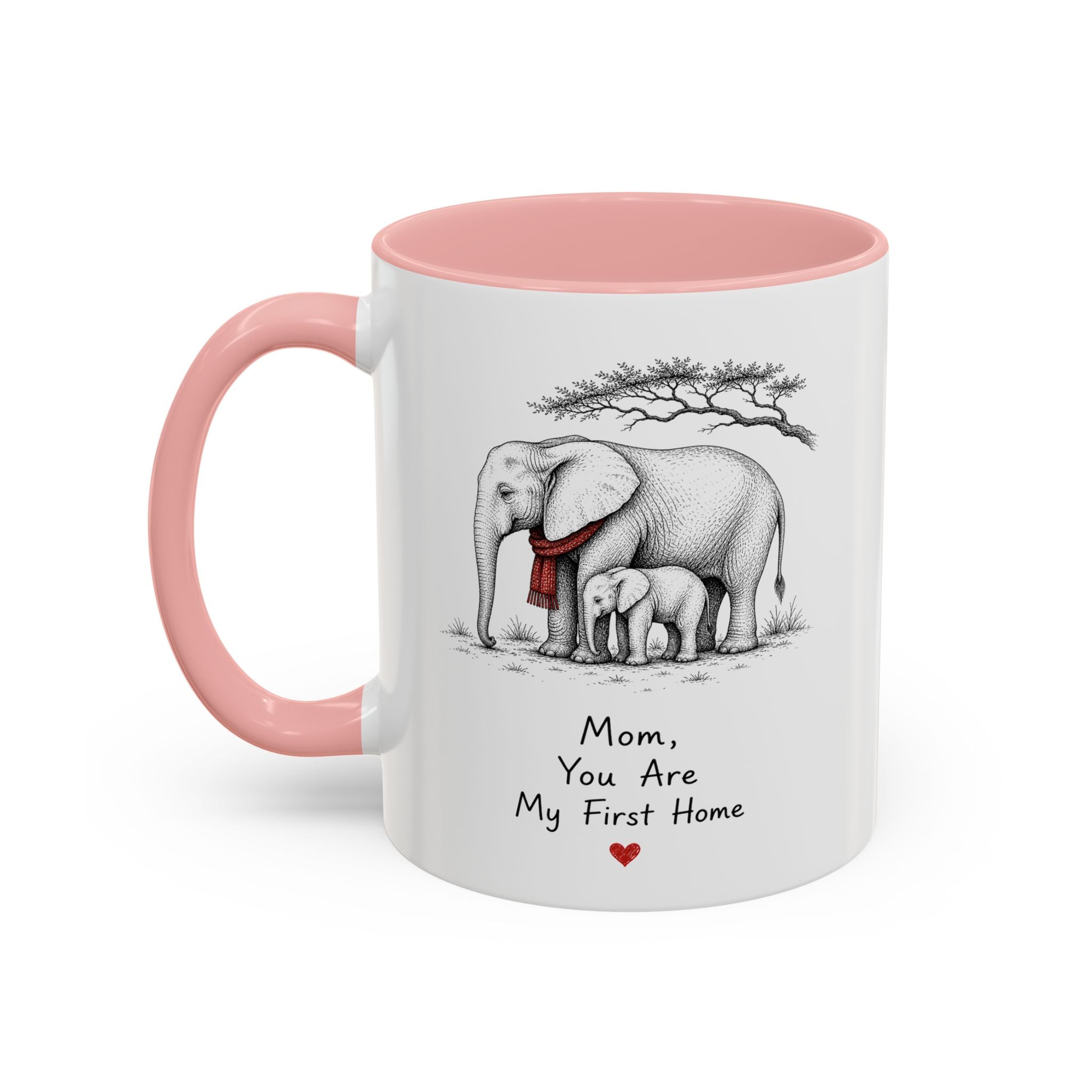 Elephant Mom Coffee Mug | First Home Forever Heart | Mother's Day Gift