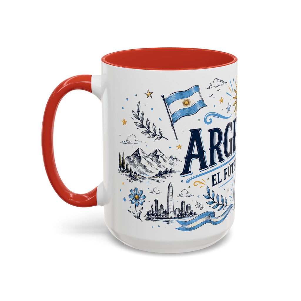 Argentina Soccer Coffee Mug | Soccer Fan Gift | Accent Color Ceramic 11oz 15oz Match Day Cup