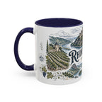 Rhine Valley Mug, Germany Travel Souvenir, Bucket List Gift, Accent Ceramic Coffee Mug 11oz 15oz