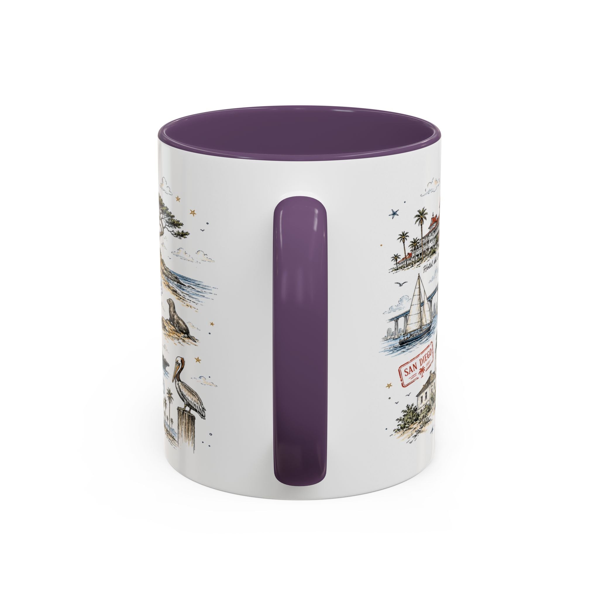 San Diego Coffee Mug | California Souvenir City Gift | Accent Color Ceramic 11oz 15oz