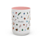 Honolulu Christmas Mug | Watercolor City Souvenir | Ceramic Coffee Cup (11oz 15oz)
