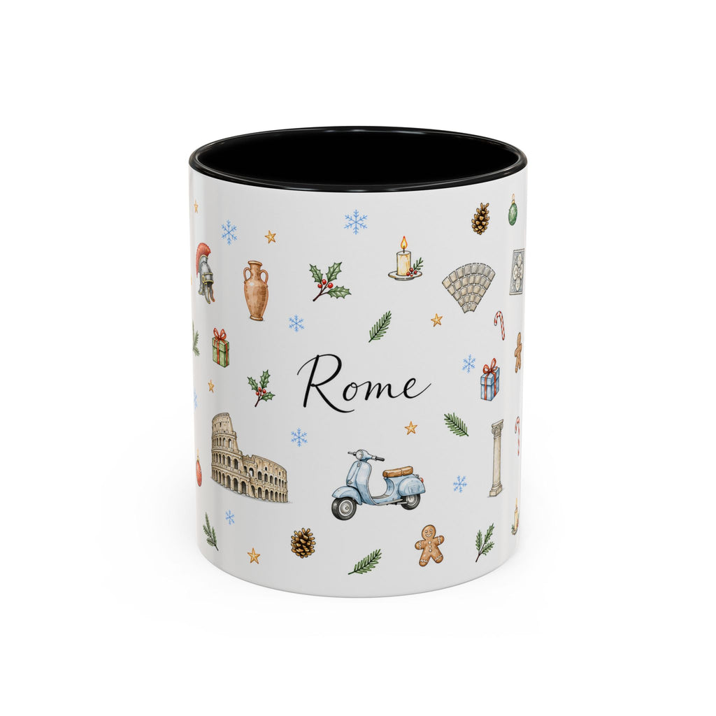 Rome Christmas Mug | Watercolor City Souvenir | Ceramic Coffee Cup