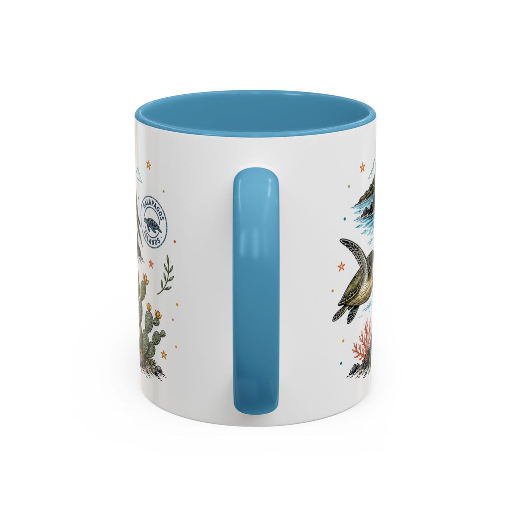 Galapagos Islands Coffee Mug | Travel Destination Souvenir Gift | Accent Color Ceramic 11oz 15oz