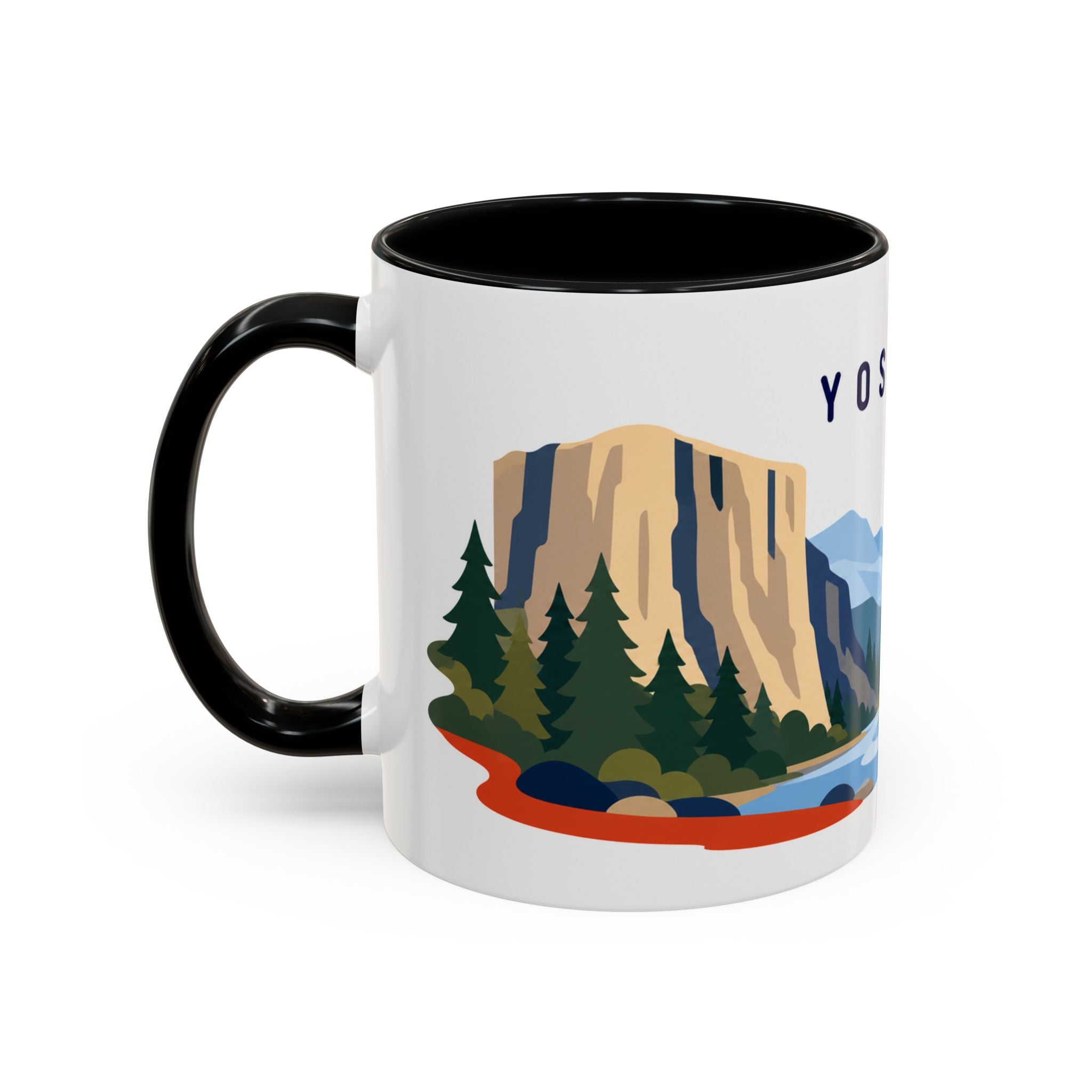 Yosemite Coffee Mug | Travel Destination Souvenir Gift | Accent Color Ceramic 11oz 15oz