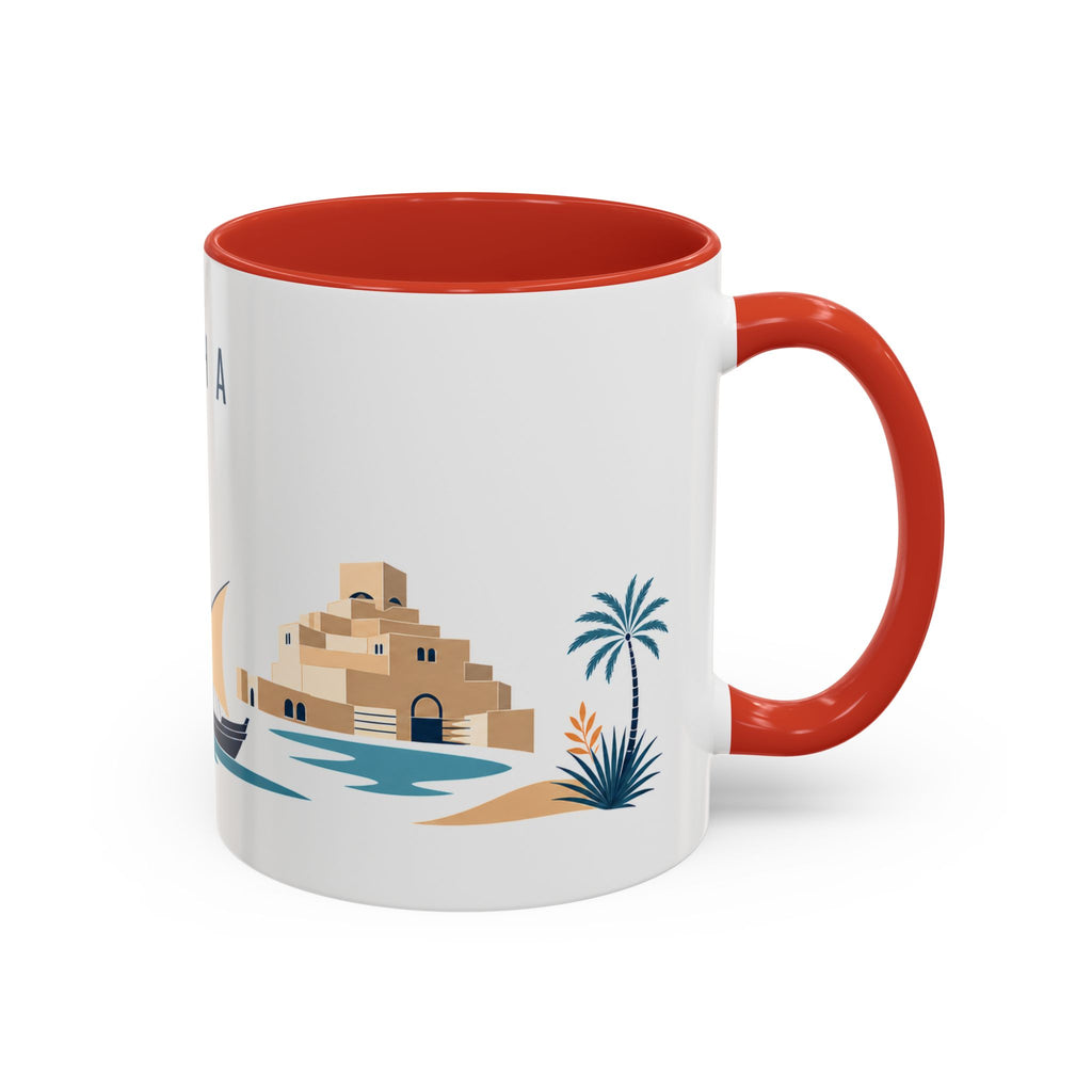 Doha Coffee Mug | Qatar Travel Souvenir | Porcelain Decal City Gift | 11oz 15oz Accent Mug