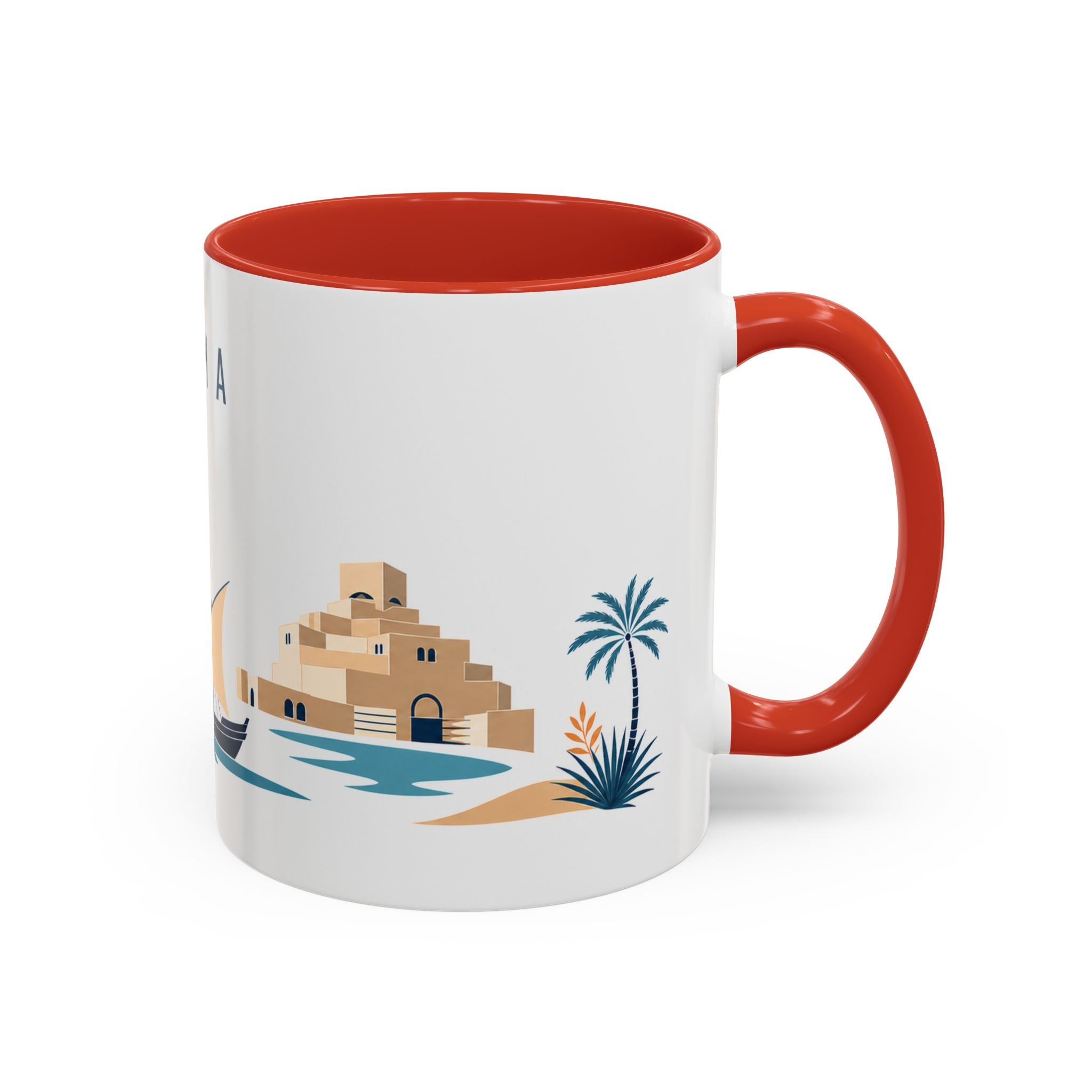 Doha Coffee Mug | Qatar Travel Souvenir | Porcelain Decal City Gift | 11oz 15oz Accent Mug