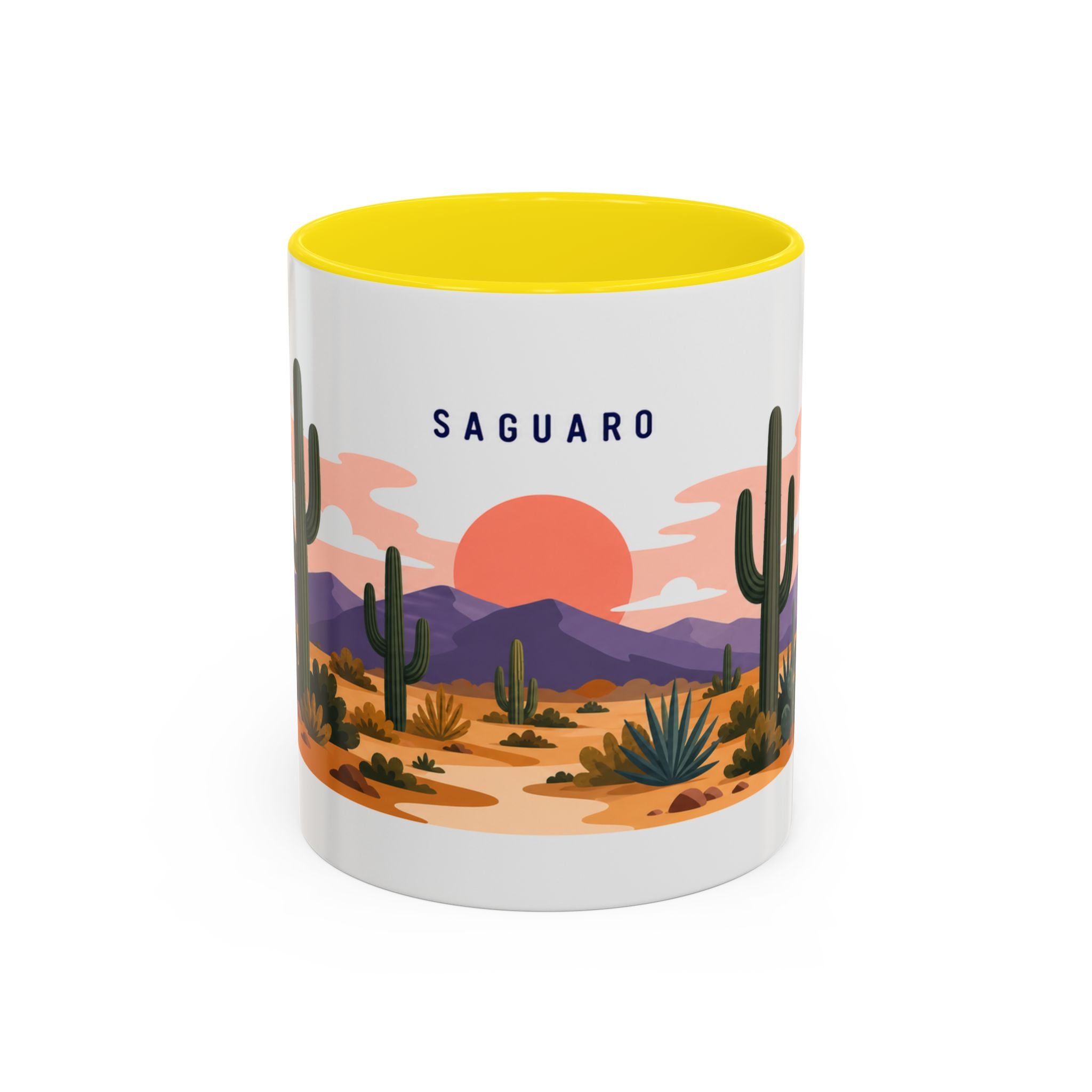 Saguaro National Park Coffee Mug | Solid Color Block Park Souvenir | 11oz 15oz Accent Mug