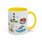 Virginia Beach Illustrated Travel Mug | City Souvenir Accent Coffee Mug | 11oz 15oz Ceramic Cup