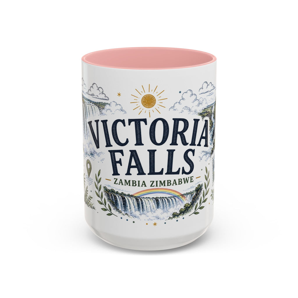 Victoria Falls Coffee Mug | Travel Destination Souvenir Gift | Accent Color Ceramic 11oz 15oz