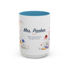 Personalized Kindergarten Teacher Mug | Custom Name Wildflower Rainbow Cup | Back to School Gift