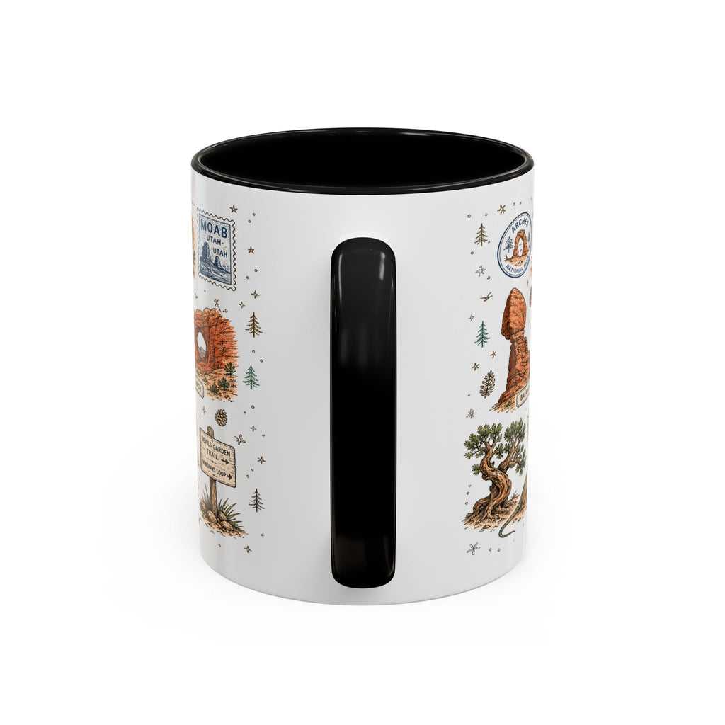 Arches Coffee Mug | National Park Hiking Utah Gift | Accent Color Ceramic 11oz 15oz