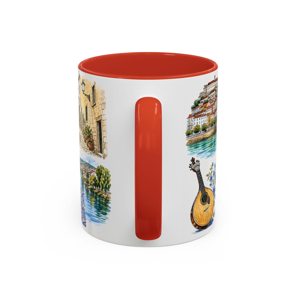 Coimbra Illustrated Travel Mug | City Souvenir Accent Coffee Mug | 11oz 15oz Ceramic Cup