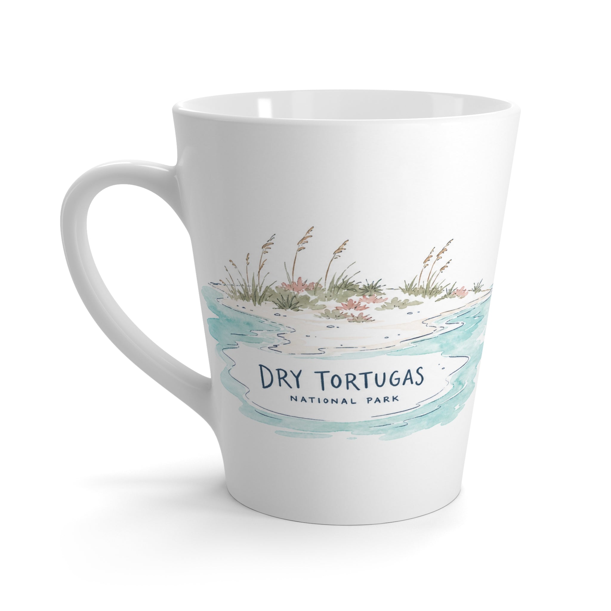 Dry Tortugas National Park Latte Mug | Pastel Watercolor Nature Coffee Cup | 12 oz Travel Souvenir Gift