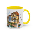 Colmar Illustrated Travel Mug | France Souvenir Accent Coffee Mug | 11oz 15oz Ceramic Cup