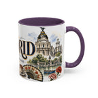 Madrid Coffee Mug | Spain Travel Souvenir | Vintage Illustrated City Gift | 11 oz 15 oz Accent Mug