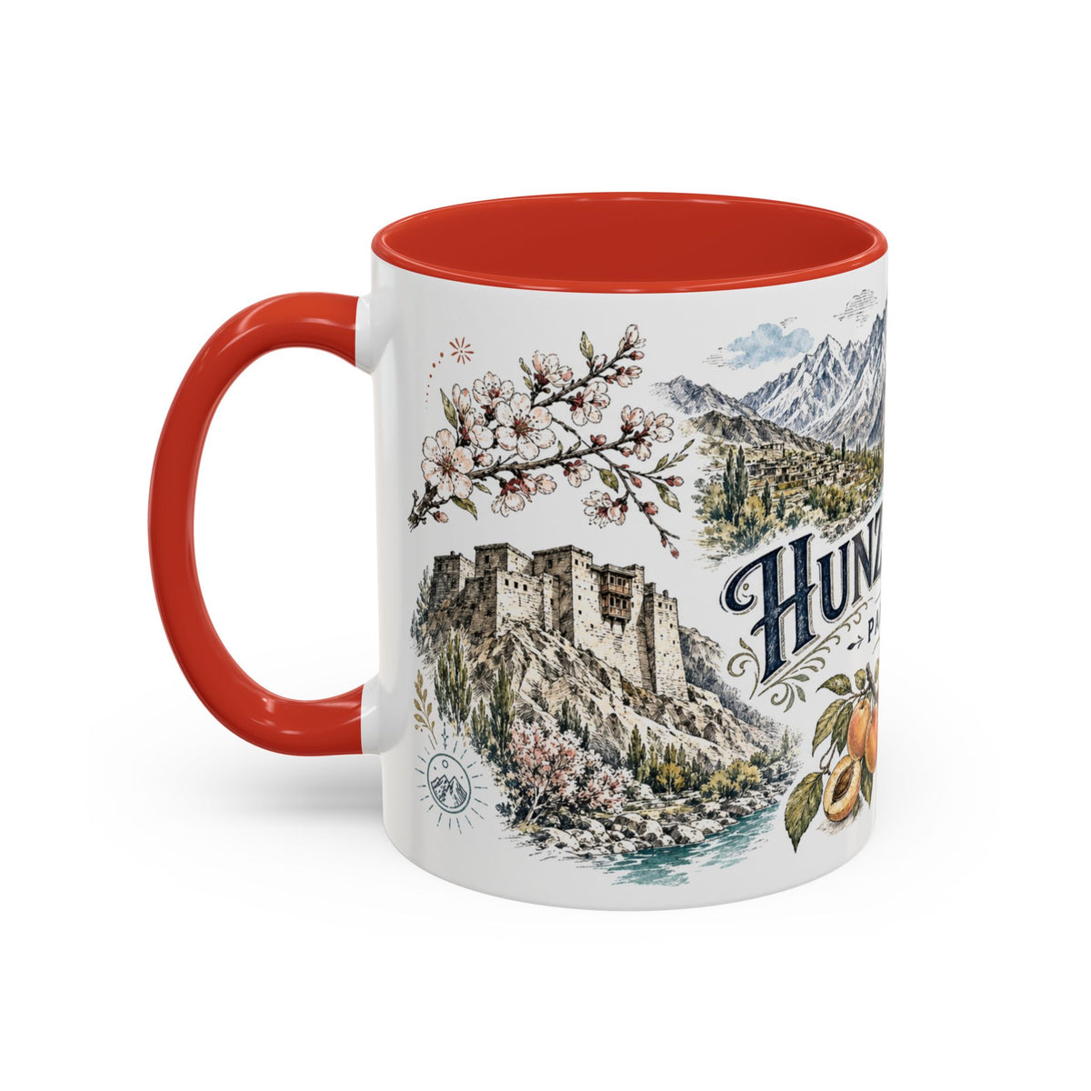 Hunza Valley Mug, Pakistan Travel Souvenir, Bucket List Gift, Accent Ceramic Coffee Mug 11oz 15oz