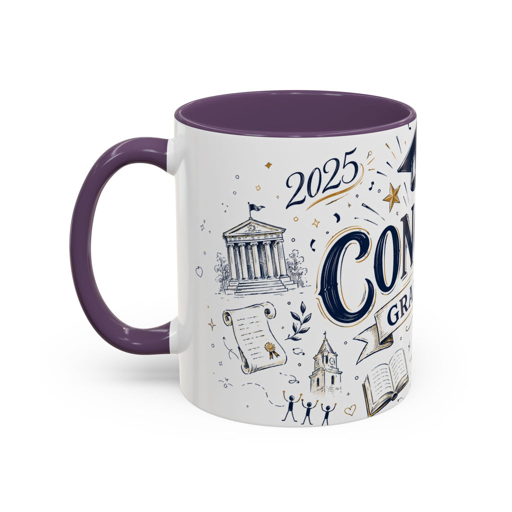 Congrats Graduate Coffee Mug | Class of 2026 Graduation Gift | Accent Color Ceramic 11oz 15oz