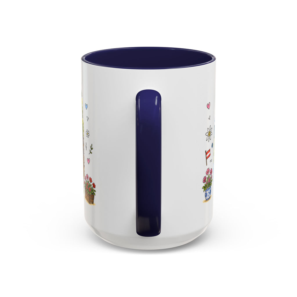 Hallstatt Illustrated Travel Mug | Austria Souvenir Accent Coffee Mug | 11oz 15oz Ceramic Cup