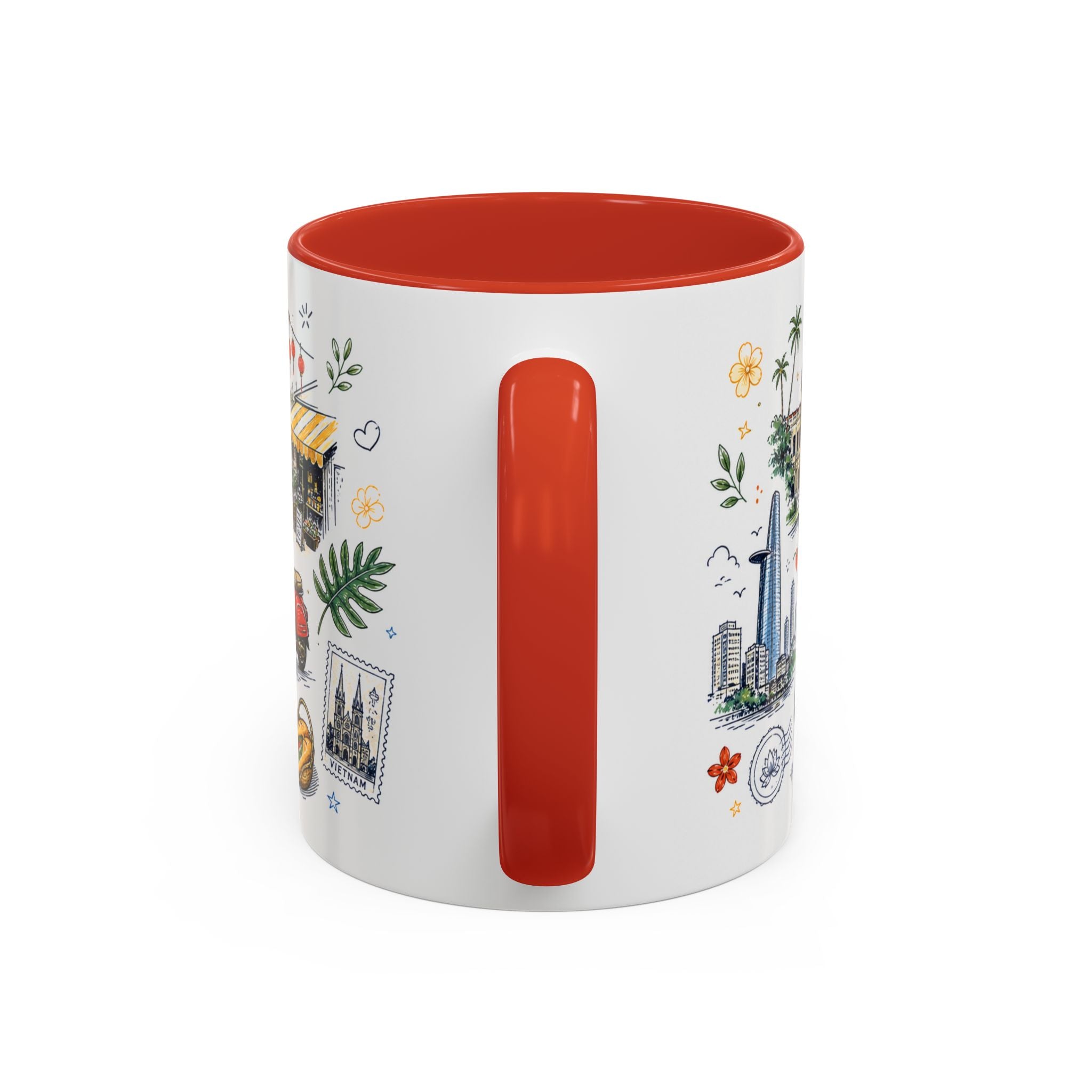 Ho Chi Minh City Coffee Mug | Vietnam Souvenir Travel Gift | Accent Color Ceramic 11oz 15oz