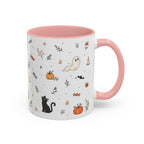 Halloween Party Mug | Ghost Black Cat Candy Watercolor Gift | Accent Cup 11oz 15oz