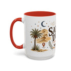 Sahara Dunes Coffee Mug | Travel Destination Souvenir Gift | Accent Color Ceramic 11oz 15oz