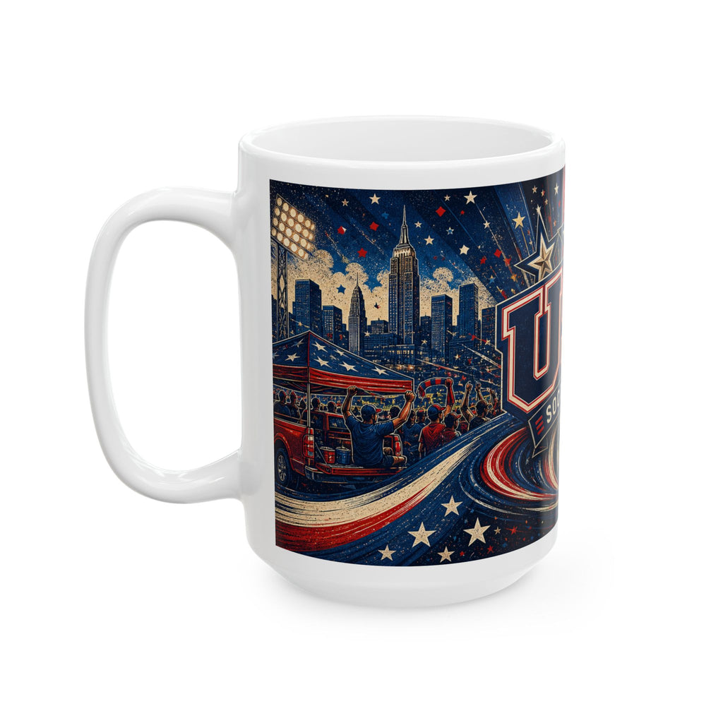 USA Soccer Spirit Coffee Mug | Soccer Fan Gift | Ceramic 11oz 15oz Match Day Cup