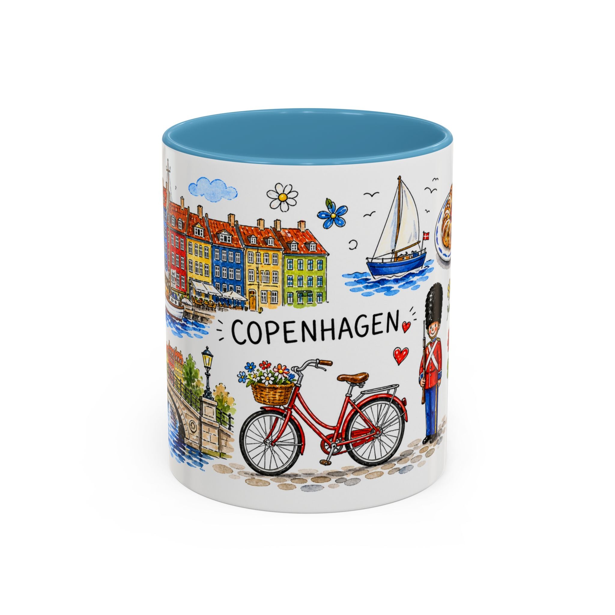Copenhagen Travel Mug | European City Souvenir Accent Coffee Mug | 11oz 15oz Ceramic Cup