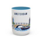 Amsterdam Coffee Mug | Netherlands Travel Souvenir | Porcelain Decal City Gift | 11oz 15oz Accent Mug