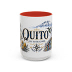 Quito Coffee Mug | Ecuador Travel Souvenir | Vintage Illustrated City Gift | 11 oz 15 oz Accent Mug