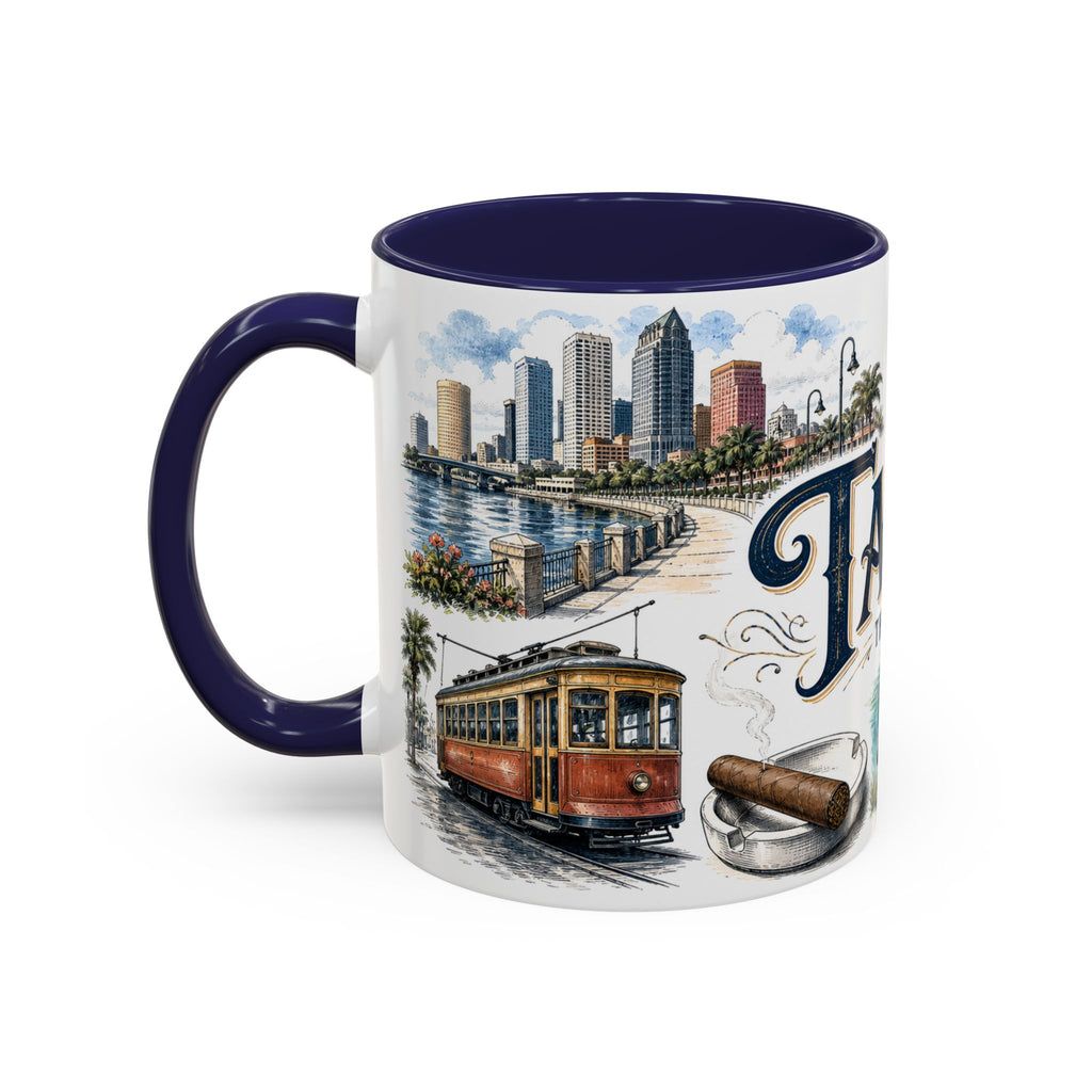 Tampa Coffee Mug | United States Travel Souvenir | Vintage Illustrated City Gift | 11 oz 15 oz Accent Mug