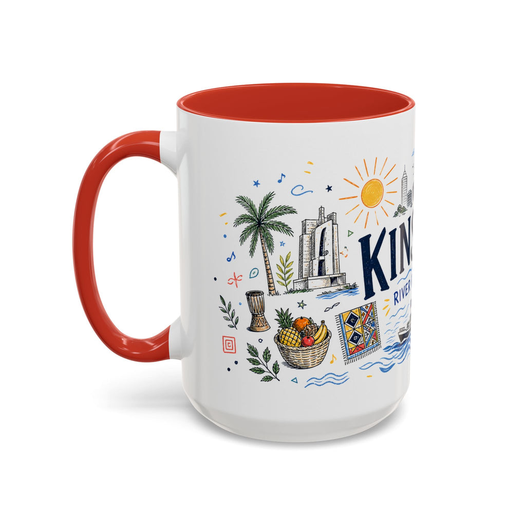 Kinshasa Coffee Mug | DR Congo Souvenir Travel Gift | Accent Color Ceramic 11oz 15oz