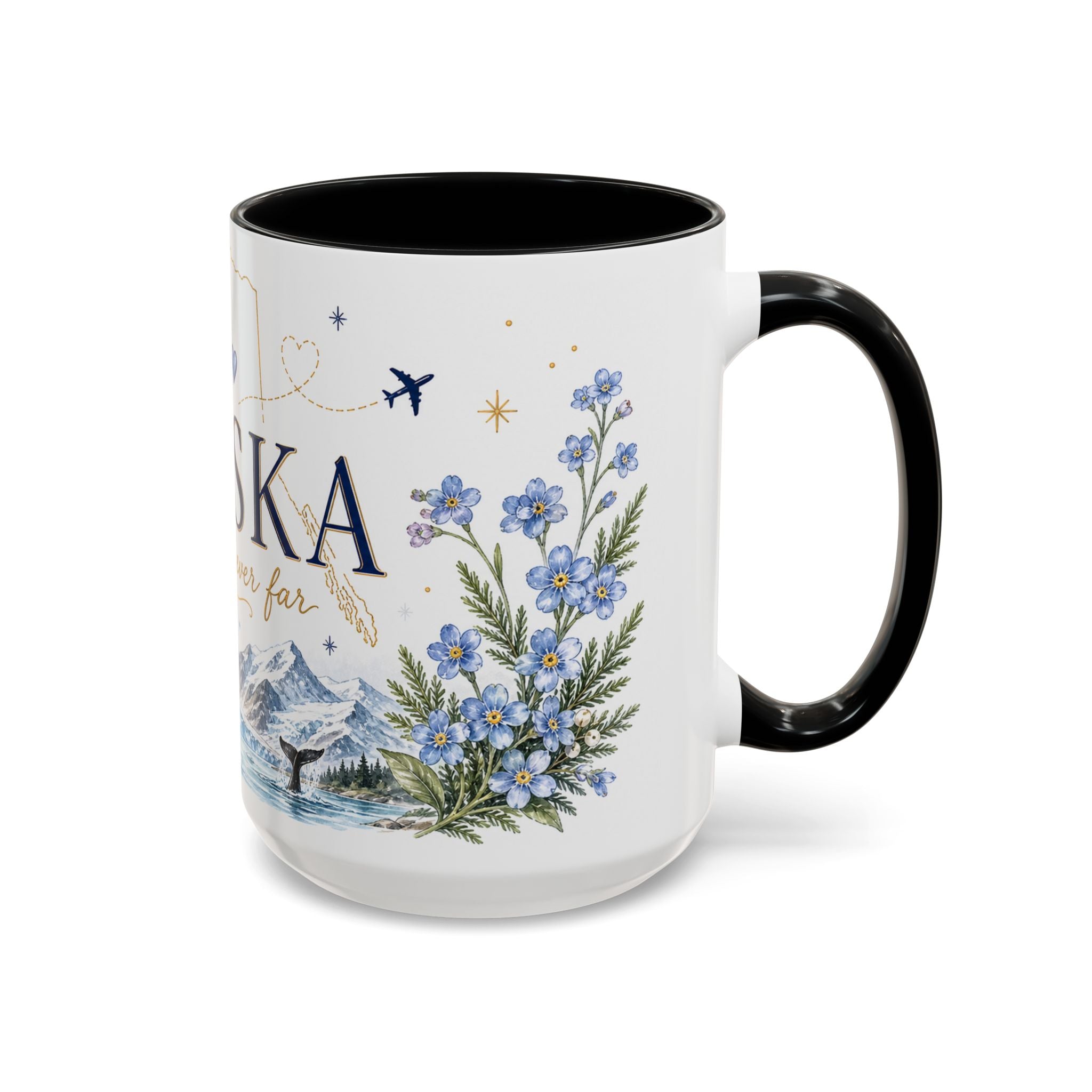 Alaska State Map Mug | Northern Lights, Mountains, Glaciers | Moving Away Gift