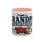 Grandpa Can Fix Anything Coffee Mug | Funny Gift From Grandkids | Accent Ceramic 11oz 15oz
